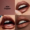 FOCALLURE Ultra Chic Metallic Lipstick,Rich Vitamin E Lip Crayon,Lightweight Shinning Color without Drying or Fading,Long Lasting Lips Makeup,#24 Copper