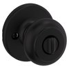 Kwikset Cove Entry Door Knob with Lock and Key, Secure Keyed Handle Exterior Doorknob, Front Entrance and Bedroom, Matte Black, Pick Resistant SmartKey Rekey Security