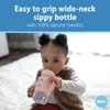Dr. Brown's Milestones Wide-Neck Sippy Spout Bottle with 100% Silicone Handles, Easy-Grip Handles with Soft Sippy Spout, 9oz/270mL, Light-Pink & Ecru, 2-Pack, 6m+