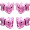 4D Animal Elephant Head Balloons Elephant Balloons For Kids Boys Girls Party Supplies Birthday Decorations Baby Shower, 4 Pack Inflatable 24'' Elephant Aluminum Mylar Foil Balloons (Pink)