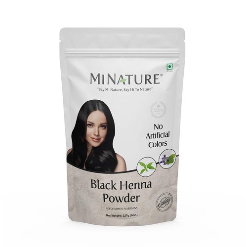 Mi nature Black Henna Powder | Henna Based Hair Color | Henna &amp; Indigo Powder | Hair Color | No A...