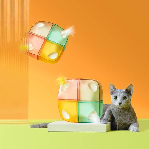 Michu Interactive Feathered Rechargeable Cat Toy Box