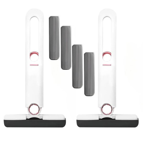 2 Mini Mops + 4 Sponges, Small Mop for Small Spaces, Sponge Mop, Portable Mini Mop, Portable Self Squeeze Mop, Absorbent Wet Dry Mop, Self Wringing Mop (Mini mop)