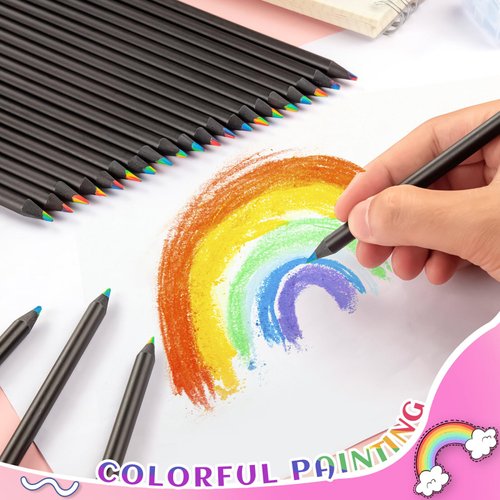 YGAOHF 18 Pack Rainbow Colored Pencils, 7 Color in 1 Rainbow Pencils for Kids, Colorful Wooden Pencils Bulk Art Supplies for Adults Drawing, Coloring, Sketching