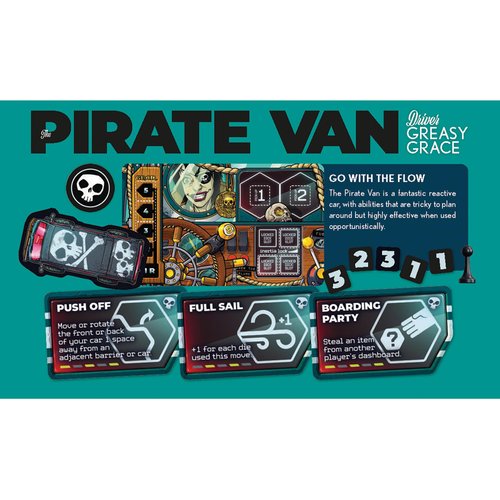 Rebellion Unplugged: Joyride: High Seas - Expansion, Pirate Themed, Car Combat Board Game, New Obstacles & Racetrack Elements, Ages 12+, 2-4 Players