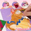 Mocoosy 5-in-1 Princess Dress Up & Makeup Game Set, Paper Doll Art Craft Activity Kits for Girls, Fashion Design Sticker Book for Diamond Painting & Foil Fun Travel Toy Fantasy Gift Kids Ages 4 6 7 8