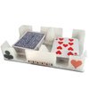 Busting with Pips Playing Card Tray - Sides Have a Heart, Club, Diamond, Spade Pattern - Plastic Caddy for Card Games Like Canasta, Rummy, UNO (Crystal)