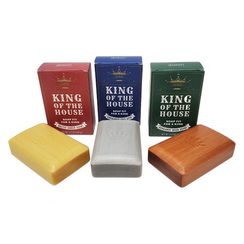 Kovot King of the House Soap Bar Gift Set – 5.3oz Moisturizing Scented Soap (3-Pack Gift Set)