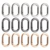 HLTOO 15PCS Spring Claps Connector, Metal Spring Jewelry Clasps, Spring Snap Hooks Clip Buckle, for Bags, Purses, Keychains, 3 Colors