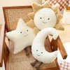 Sun Plush Pillow |Home Decor Soft Cushion |15inch Creative Sun and Star Moon Shape Plush Toys|for Children's Room Decoration or Birthday Gifts for Children and Girls (Moon)