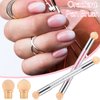 4 Pieces Nail Art Sponge Ombre Sponge Nail Brush Gradient Nail Brush Double Head Sponge Nail Art Tool with 16 Pieces Replacement Head for Nail Art Manicure(Pink, White)