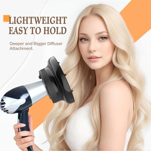 Hair Diffuser Attachment Universal Diffuser Hair Dryer for Curly Hair, Hair Dryer Diffuser for Blow Dry and Volumizing, Hair Diffuser for Curly Hair and Natural Wavy Hair (Black)
