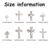 DANNEASY 32pcs 3D Silver Cross Nail Charms Punk Charms for Nails Flat-Back Nail Rhinestone Crystal Gem Diamond Metallic Nail Studs Rivet Acrylic Nail Art Decoration Jewels