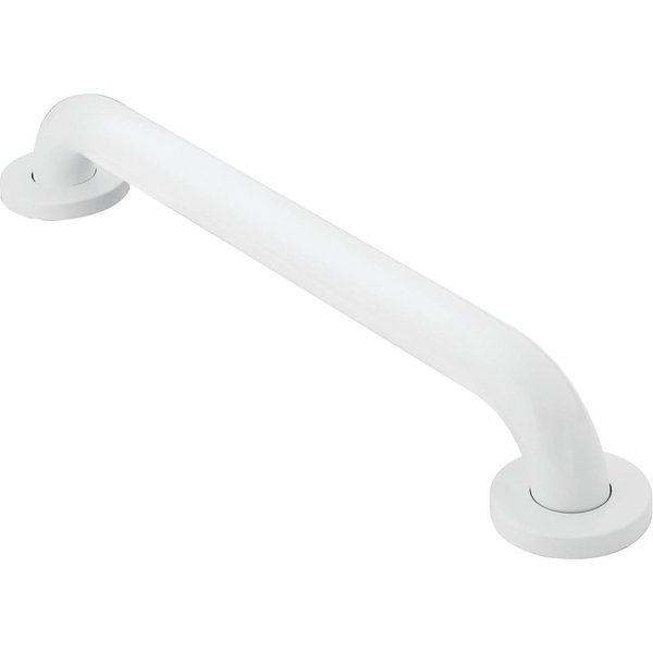 Moen R8712W Bathroom Safety 12-Inch Stainless Steel Bathroom Grab Bar with Concealed Screws, Glacier White