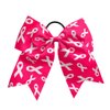 NEW "BREAST CANCER Fancy Ribbons HOT PINK" Cheer Hair Bow Pony Tail 7 Inch Girls Cheerleading Practice Games School Uniform Hairbow Awareness Event