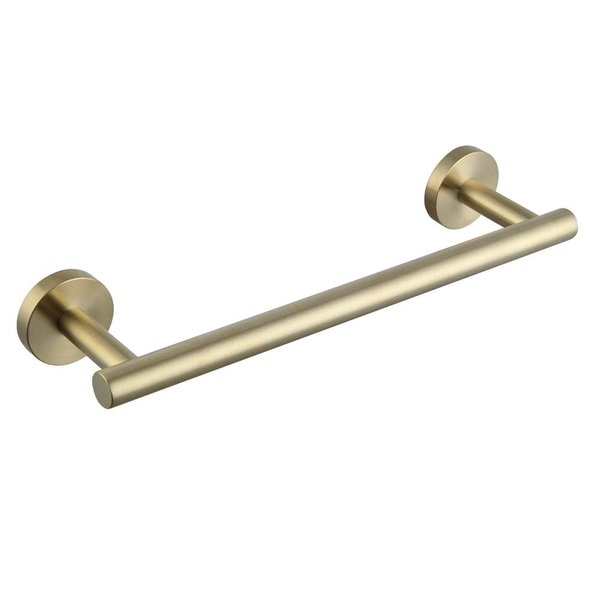 kimzcn Single Towel Bar for Bathroom SUS304 Stainless Steel 12-Inch Towel Holder, Wall Mount Towel Bar Rod Hotel Style Brushed PVD Zirconium Gold