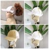 AICILY 2 Pack Backless Ponytail Hat for Women Natural Curly Hair Hat Baseball Cap Women Drawstring Puff Ponytail Hat (Yellow＋White)