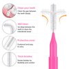 Healeved 100pcs Interdental Brushes,Braces Flossers Braces Brush for Cleaner Tooth Flossing Head Oral Hygiene Flosser (5colors)