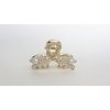 Generic Small bow ribbon pearl and gold metal hair claw clip bridal clip