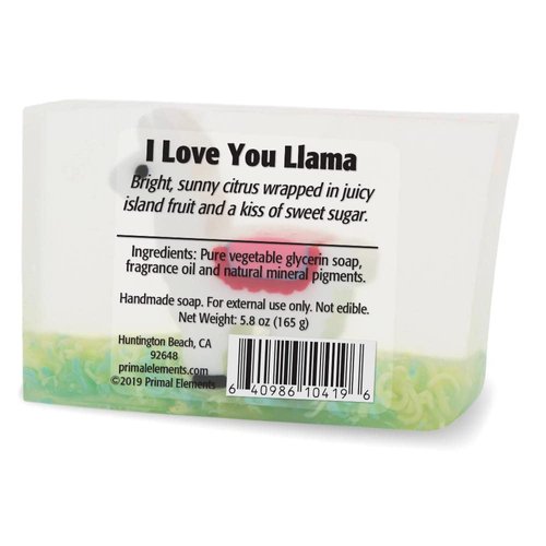 Primal Elements Glycerin Bar Soap | Helps All Skin Types, Sensitive, Oily & Dry Skin | NO PARABENS, VEGAN, GLUTEN FREE, 100% VEGETABLE BASE - (Llama)