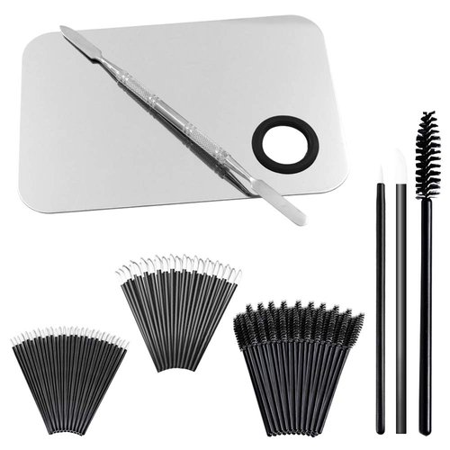 Professional Makeup Palette with Spatula and 150 Pieces Makeup Brush Kit, SourceTon Cosmetic Palette (5.8”x 3.9”) & Makeup Applicators (Mascara Wands, Lipstick Applicators, Fine Eyeliner Brush)