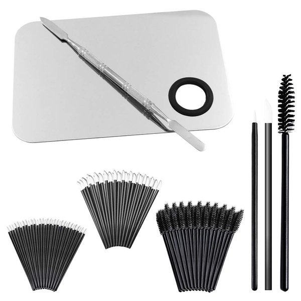 Professional Makeup Palette with Spatula and 150 Pieces Makeup Brush Kit, SourceTon Cosmetic Palette (5.8”x 3.9”) & Makeup Applicators (Mascara Wands, Lipstick Applicators, Fine Eyeliner Brush)
