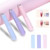 3 Pcs Silicone Nail Brush,Pink Purple Blue Multifunction Nail Art Brushes,Reusable Silicone Jelly Beveled Head Nail Brushes For Lipstick Concealer Makeup Brush Stained Gradient Nail Design Nail Tools