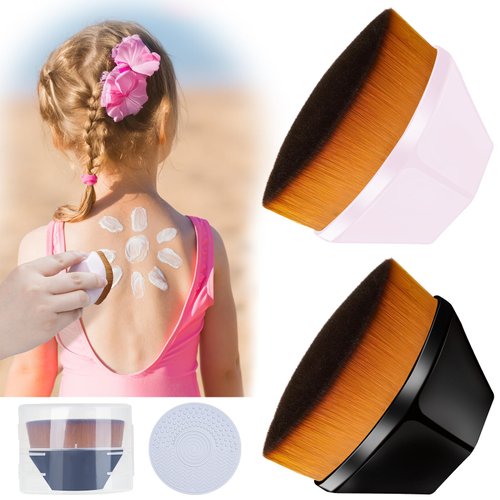 TurnOnLove Unscreen Applicator,Sunscreen Brush Applicator,Kids Sunscreen Lotion Applicator Brush,Precision Soft Bristle with Protective Case Applicator for Concealer(2PCS)
