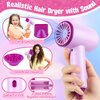 Hair Salon Toys for Girls, 40Pcs Girl Beauty Salon Playset Pretend Hair Styling Set with Hairdryer, Curling Iron, Mirror, Barber Apron and Styling Accessories for Toddler Makeup Party Christmas