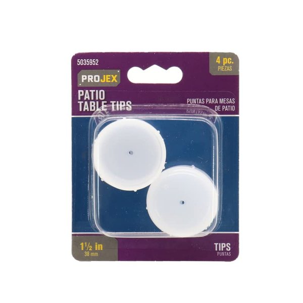 Projex Plastic Patio Table Tips White Round 1-1/2 in. W 4 pk