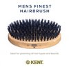 Kent MG2 Boar Bristle Hair Brush for Men, Military Brush with Natural Boar Bristles for Mens Grooming for Fine Hair, 360 Wave Brush Travel Hair Brush