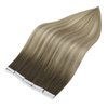 Full Shine Ombre Injected Tape in Hair Extensions Blonde and Brown Balayage Machine Virgin Tape in Extensions Human Hair 22Inch Seamless Injection Tape in Human Hair Extensions 25Gram 10Pcs