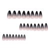 Black Press on Nails Medium Almond Fake Nails Gothic False Nails Black Ombre Acrylic Nails Glossy Glue on Nails Stiletto Artificial Nails Goth Gradient Stick on Nails for Women Girls Manicure 24 pcs