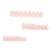 Foccna French Press on Nails Medium Rhinestone Pink Fake Nails Almond Bling Glossy 3D Flower False Nail Tips Artificial Nails Finger Manicure for Women&Girls -24 pcs