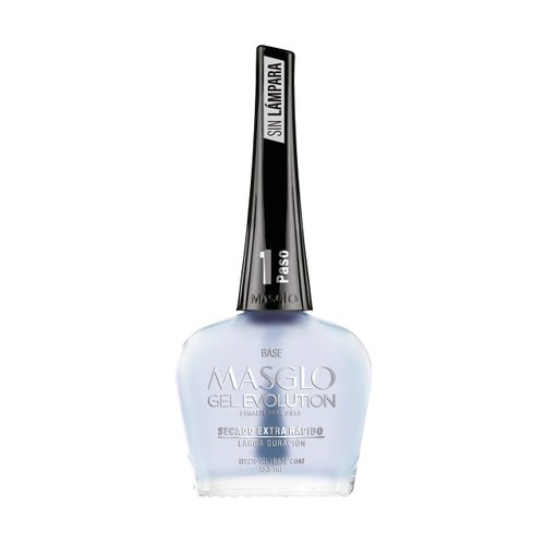 MASGLO GEL EVOLUTION Nail Polish Gel Effect, No UV/Led Lamp, Duration Up to 12 days 2 PCs (Base - Top Coat) for Manicure