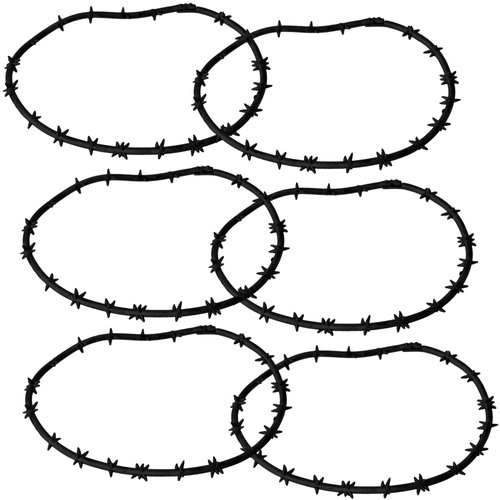 Set of 6 Black Barbed Wire Sections for Wrestling Action Figures