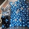 Chrome Blue Balloons, 50 PCS 10 Inch Double-Layered Metallic Light Blue Balloons, Shiny Thick Chrome Metallic Light Blue Latex Helium Balloons for Birthday Wedding Graduation Party Decoration Supplies