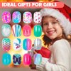 240 Pieces Fake Nails for Kids Girls Artificial Kids Press on Nails Full Cover Short Acrylic Stick On Nails False Nail Tips Kit for Children Little Girls Nail Art Decoration (Gradient)