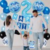 APINWIN Blue Black Boss 2nd Birthday Party Decorations for Boy, Boss Theme Baby 2 Years Old Birthday Decorations, Boss Cake Topper, Boss Boy Two Years Old Birthday Party Favor Balloons