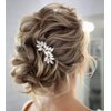 Jeairts Rhinestone Hair Comb Bridal Hair Pieces Crystal Brides Headpiece Hair Jewelry Glitter Wedding Hair Accessories for Women and Girls(3-Rose Gold)