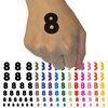 Number 8 Eight Fun Bold Font Temporary Tattoo Water Resistant Fake Body Art Set Collection - Dark Green (One Sheet)