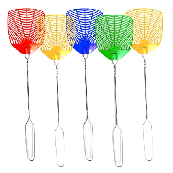 PIC Wire Metal Handle Fly Swatters (Colors May Vary), 6 Pack