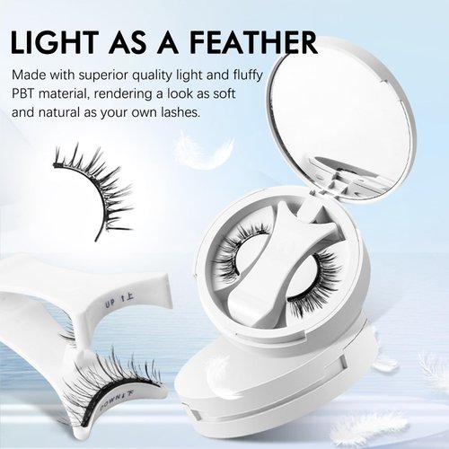 AGLOO 2024 New Magnetic False Eyelashes Set - Natural Look Lashes No Glue Eyeliner Needed, Easy to Wear, Reusable Fake Eyelashes with Applicator (EM03)