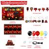 Mpanwen Video Game Birthday Party Decorations - 109Pcs Red and Black Gamer Gaming Party Supplies For Boys Birthday Party - Gaming Backdrop, Table Cover, Hanging Swirls, Topper, Balloons