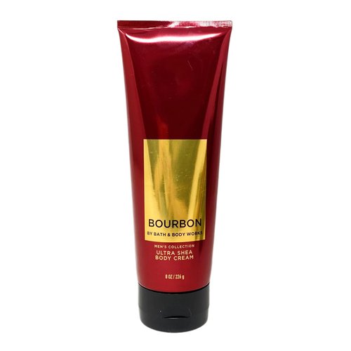 Bath & Body Works Men's Collection Bourbon 2 Piece Bundle - Body Cream and 2-in-1 Body Scrub & Wash - with a Cabin Spice Bar Soap - Full Size