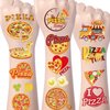 Yoyuspy Pizza Temporary Tattoos Decorations - 200+ Pizza Birthday Party Favors Gifts Supplies Decorations Pizza Theme Cute Tattoo Stickers Girls Boys Pizza Party Tattoos Favors Decor