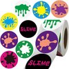 500PCS Rainbow Slime Themed Sticker -Art Sticker/Paint Sticker Party Supplies Decorations Birthday Baby Shower Party Favors