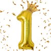 40 Inch Gold Number 1 & Mini Crown Balloon for Birthday Party Decorations, 1st Birthday Party Decorations, Baby Shower Anniversary Balloons Decorations Supplies