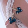 Aneneiceera Boho Sapphire Tassel Earrings Blue Crystal Heart Earrings Gold Cz Bar Stud Earrings Blue Cz Heart Drop Earrings Blue Rhinestone Earrings Jewelry for Women