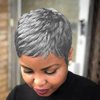 DOcute Short Grey Pixie Cut Wigs for Black Women Grey Pixie Wigs for Black Women Grey Pixie Cut Short Wavy Layered Wigs Grey Wavy Wigs Short Wigs (Grey)